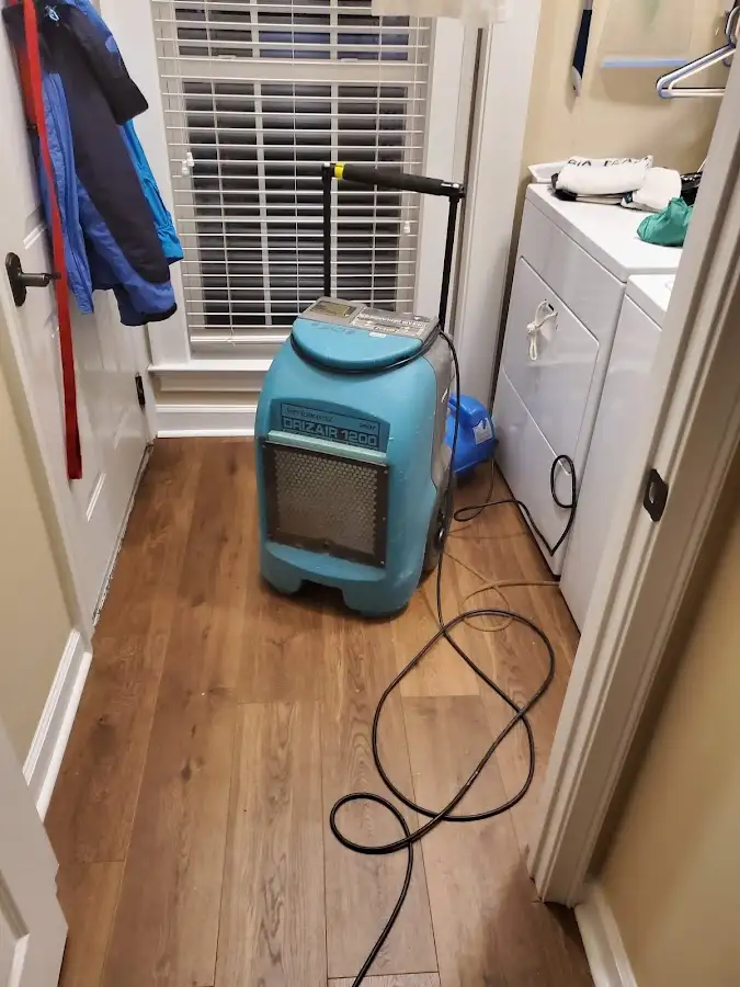 Commercial dehumidifier deployed for Flood Damage Cleanup in Evesham