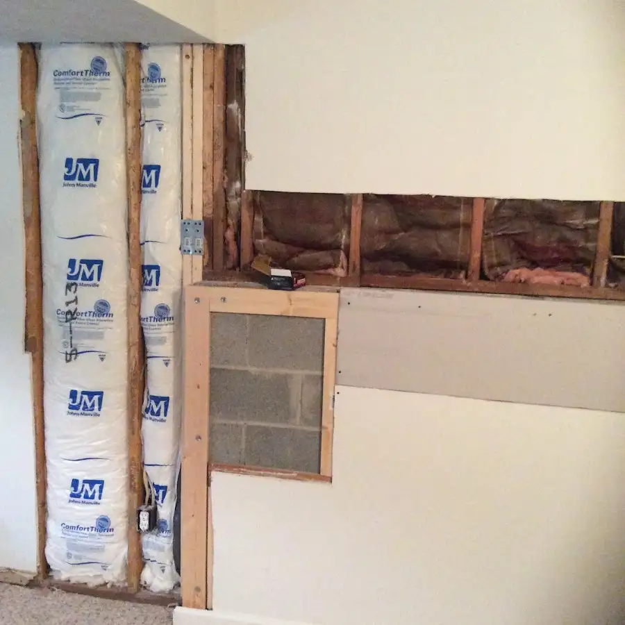 Wall insulation replacement during Contents Cleaning & Restoration in Evesham